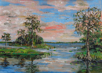 Blue Cypress Lake II, Oil, 9x12, $ 300