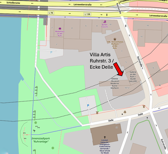 Lageplan der VILLA ARTIS in #MülheimAnDerRuhr