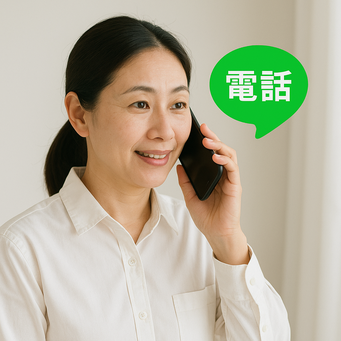 畳替えを電話で相談する女性