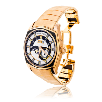 Handgefertigtes Uhren-Armband in Rotgold. Auf Kundenwunsch angefertigt, passend zur Armbanduhr La Monégasque von Roger Dubuis. Goldschmiede OBSESSION Zürich und Wetzikon