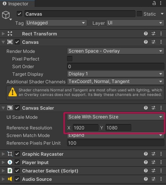 【Unity】Canvas設定