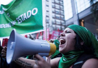 Feministisk agitation i Santiago de Chile  