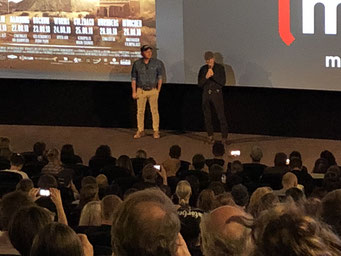 Terence Hill (rechts) mit Marcus Zölch im Kino
