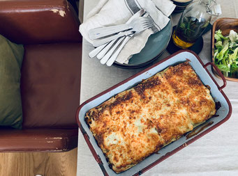 Lammlasagne mit Feta & Cashewnüssen