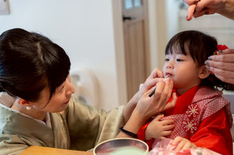七五三　3歳女の子　ロケーション撮影　雨の日　エフエスティ　ご自宅お支度　レンタル着物