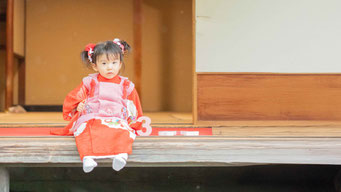 七五三 3歳女の子 ロケーション撮影 雨の日 エフエスティ 扶桑町 レンタル着物