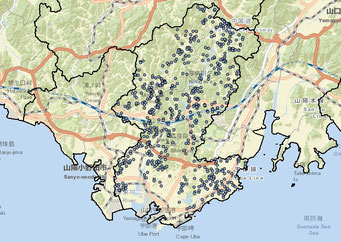 宇部市のため池Map