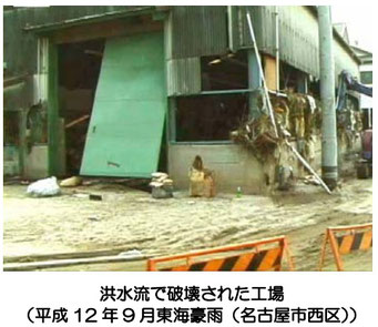 工場の洪水被害