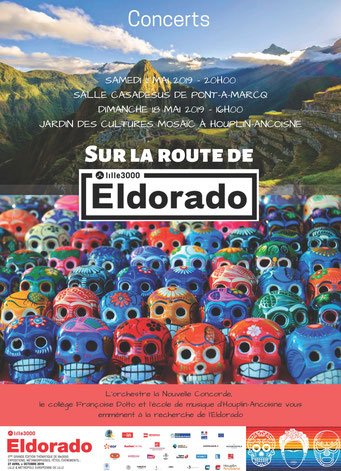 "Lille3000 : Sur la route de Eldorado"- affiche réalisée par Maxime Dessein