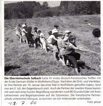 Erstes deutsch-französisches Treffen mit der Ecole Germain Müller
