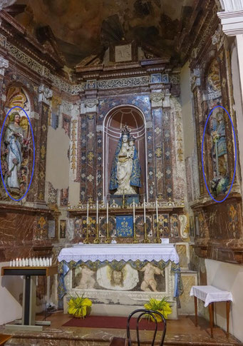 I due Angeli nella Cappella della Madonna del Gaggini. Chiesa San Francesco di Paola.