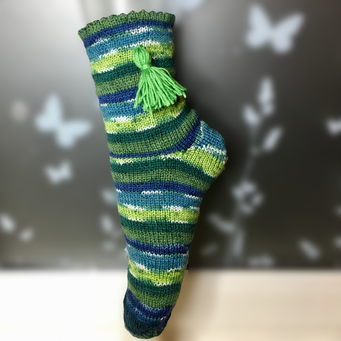 Doppelsocke mit Quaste, TwinSock with tassel