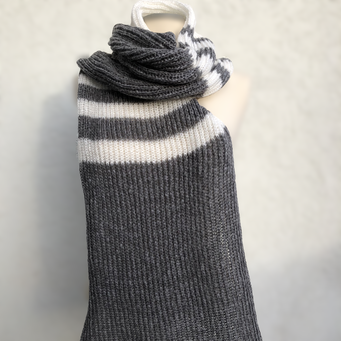 Patentmuster, Patentschal, Patentmusterschal, Fishermen´s rib scarf, Flauschrausch, Strickfisch