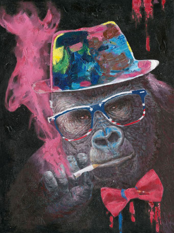 "Gorilla mit Hut" 90 x 120 cm, 289,-€