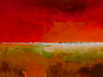 Jan Groenhart, "Incredibly Red", 118,9 x 84,1cm mit Alu Rahmen für 449,-€