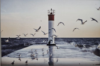 Glasbild mit silbernen Rahmen 120 x 80 cm, 399,-€