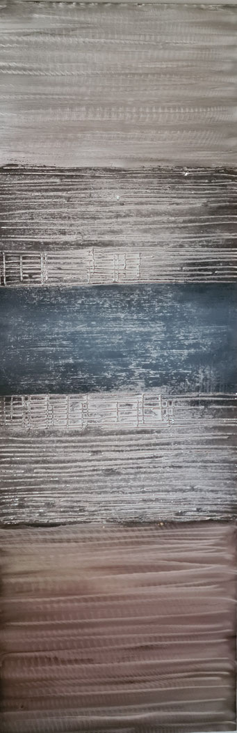 "Traum in silber+blau" hochkant oder waagerecht 50 x 150 cm, 289,-€