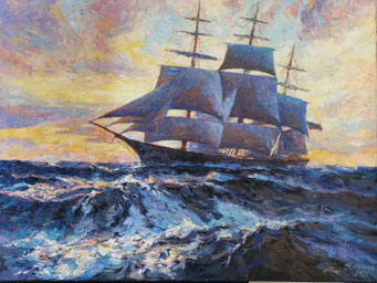E. Reiswich,"Auf hoher See", 70 x 100 cm, 699,-€
