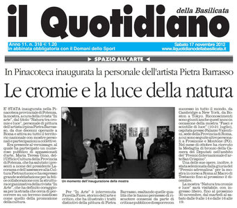 Il Quotidiano della Basilicata, 17 novembre 2012