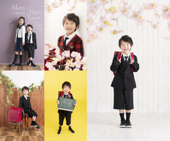 小学校入学式　お姉ちゃんと一緒