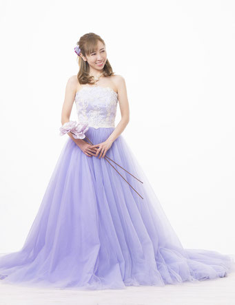 紫ドレス　モデル身長163cm