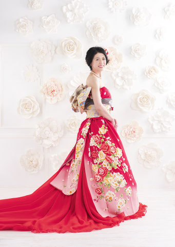 還暦　ジャパネスクドレス　薔薇柄