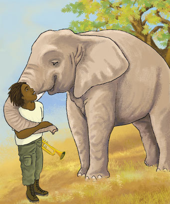 illustration amitié éléphant