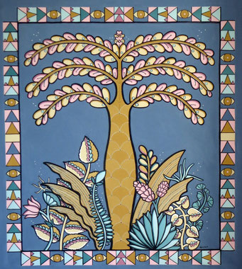 Bosque Sagrado, 2023, cm140x160, acrylic and natural pigments on canvas.