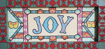 Joy, 2013, cm48.5x23. Collage and acrylic paint on wood. The picture has an handmade wooden frame painted by myself.