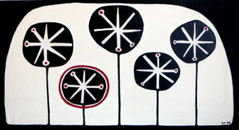 Fiori, 2005, cm77x41.5 acrylic on canvas, unframed.