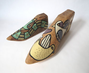 Steps IV and Steps V, 2021, hand painted shoe mold, cm17 and cm23.