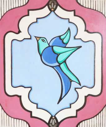 Morning bird I, 2013, cm50x60. Acrylic paint and natural pigments on canvas. Unframed.