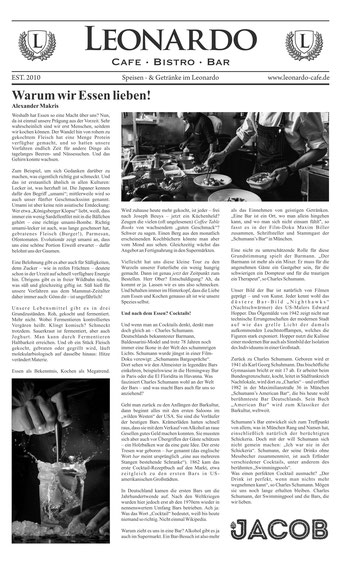Cafe Leonardo© Mülheim - Leitartikel Leonardo-Zeitung Februar 2020