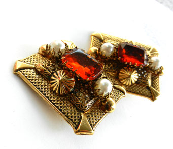 orecchini vintage 1970 - oversize, grandi cristalli e perle  -Art.24/3 -    SOLD