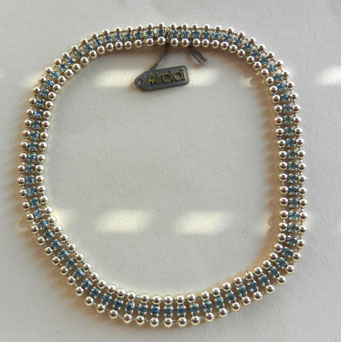 1970 AIROLDI girocollo con cristalli azzurri su argento  -art.184-  SOLD