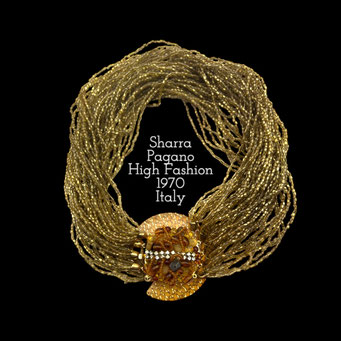 Amazing Sharra Pagano Designer Runway 5 strand Necklace STUNNING round clasp - hight end Italian jewel - art.492/7