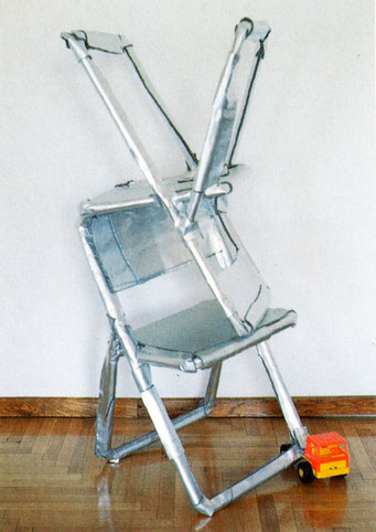 Little Monument,1986,-Termocalor on objects and toy, 70x80x130 cm