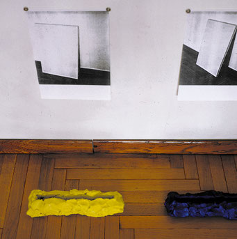 Art-show, 1988, plasticine, photocopies, site specific, Contemporary Art Gallery Collegio Cairoli, Pavia