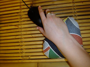 " Hand aufs Herz " PC Stützkissen mit Lavendel- Spelzen Füllung, Handballen Auflage, Maus Pad
