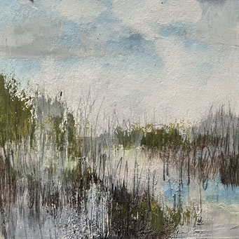"Gestrüpp",2023, 20x20, Naturmaterialien auf Papier
