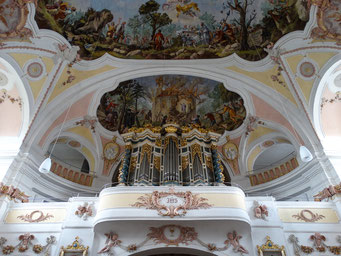 Orgel und Fresko "Brand der Sühnekapelle"