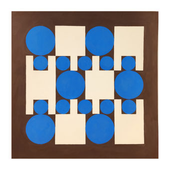squares+circles 15-9-19, Vinyl auf Bütten, 20 x 20 cm
