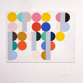 Ellen Roß, squares+ circles 30-11-22, Vinyl auf recyceltem Dibond, 30 x 40 cm