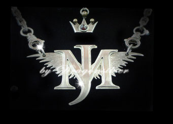 Michael Jackson Tribute Schmuck - Einzelstücke- Sterling Silber - Gold - Granat - Collier Gone too soon