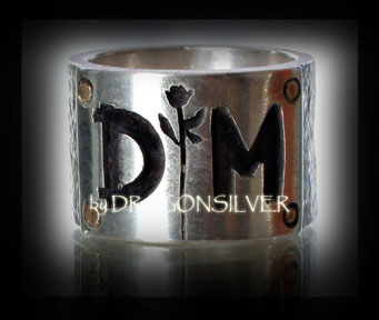 DM Ring - Gelbgold - Sterling Silber