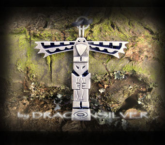 Totem Indianer Anhänger - Sterling Silber