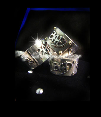 Jackson Tribute Schmuck - Einzelstücke- Sterling Silber - Gold/Edelstahl Schrauben- Ring Bad