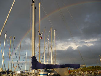 Regenbogen zum Abendhimmel