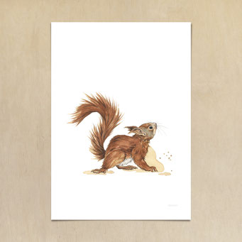 Aquarellbild Eichhörnchen - Anleitung watercolor Bild