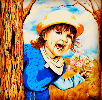 Picking daisies | 2023 | Acryl auf Leinwand